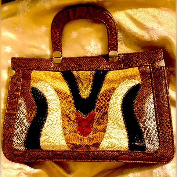 Vintage Alligator Style Handbag with Patchwork, Might Be Relic, Unsure - Picture 1 of 7
